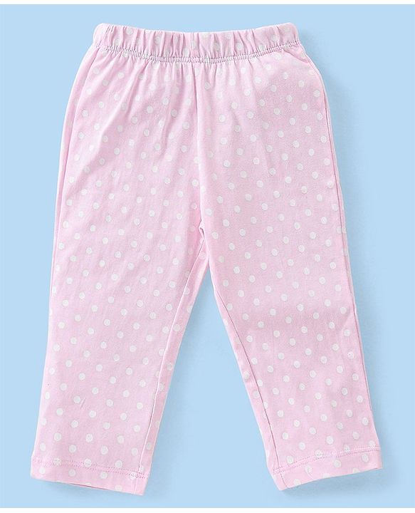 Babyhug Cotton Knit Half Sleeves Swan Printed Night Suit - Blue & Pink