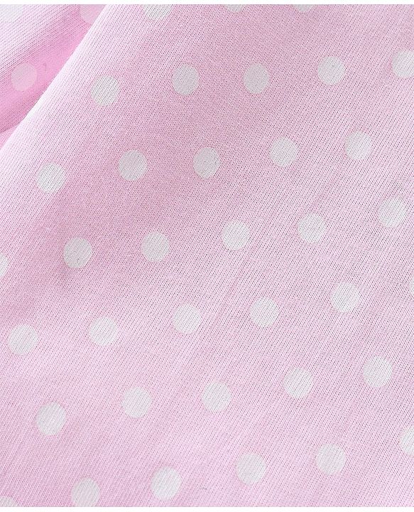 Babyhug Cotton Knit Half Sleeves Swan Printed Night Suit - Blue & Pink
