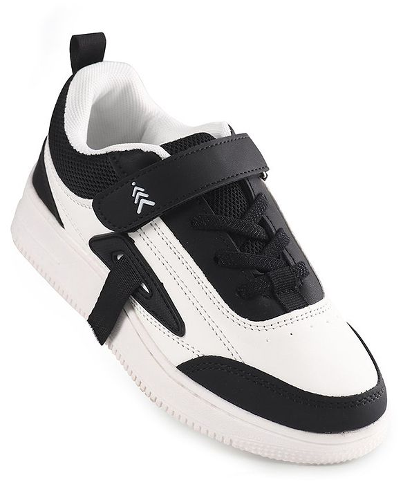 Pine Kids Sneakers  with Velco Closure - Black & White