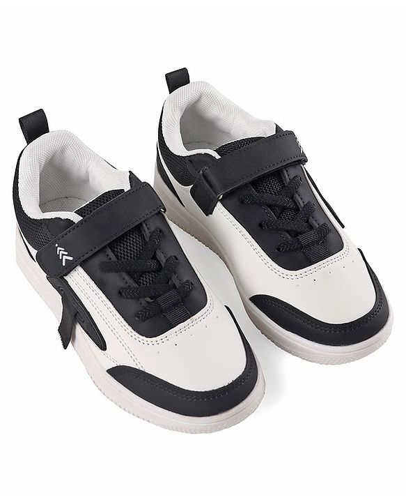 Pine Kids Sneakers  with Velco Closure - Black & White