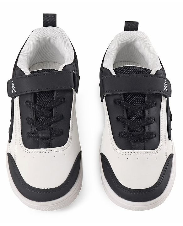 Pine Kids Sneakers  with Velco Closure - Black & White