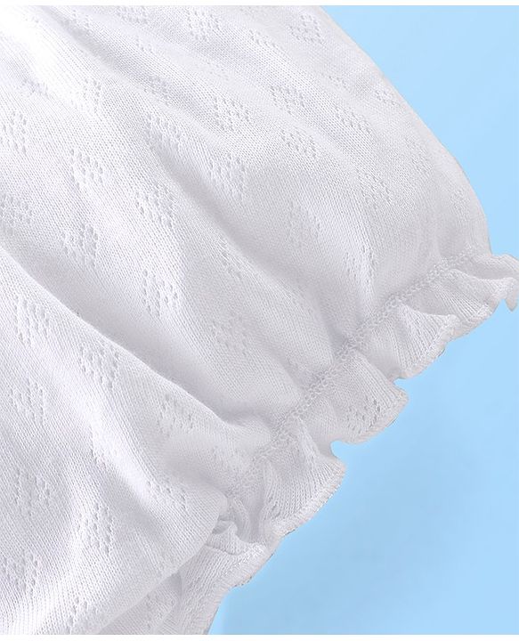 Babyhug 100% Cotton Knit Premium Pointelle Fabric Bloomers Pack Of 3 - White