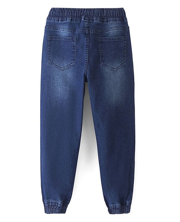 Pine Kids Washed Denim Full Length Solid Jeans -Dark Blue