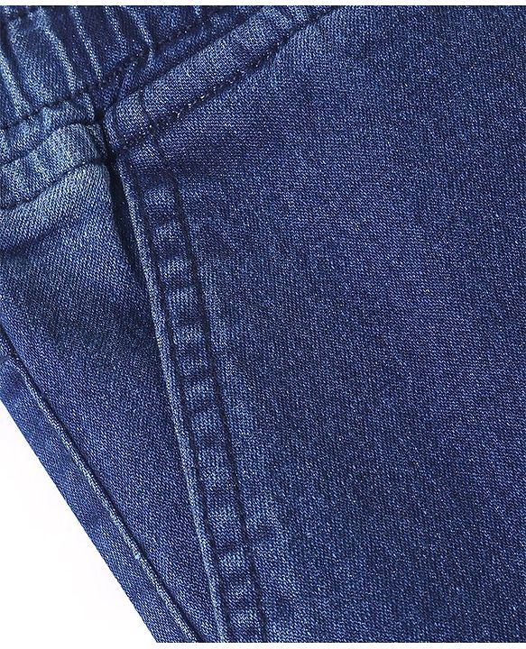 Pine Kids Washed Denim Full Length Solid Jeans -Dark Blue