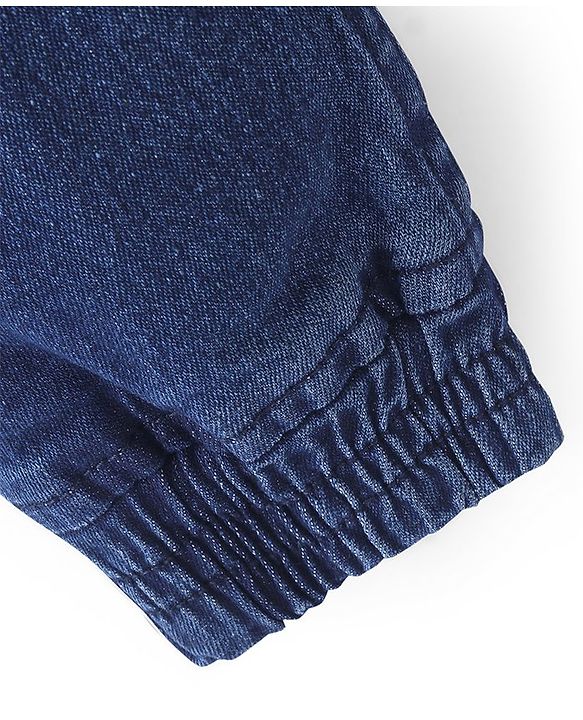 Pine Kids Washed Denim Full Length Solid Jeans -Dark Blue