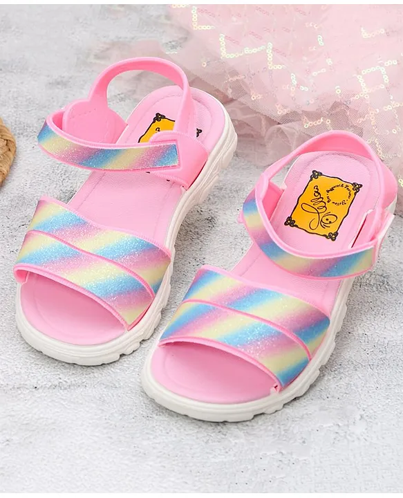 Buy Yellow Bee Colour Gradient Strap Detailed Toe Open Sandals