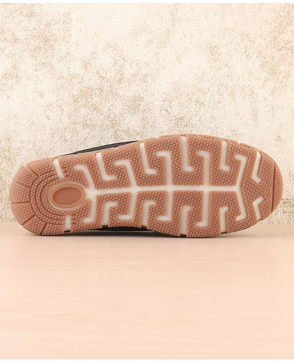 Pine Kids Slip on Casual Shoes with Horse Applique - Black