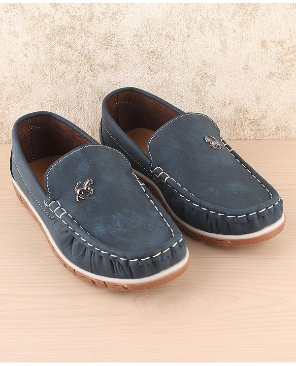 Pine Kids Slip on Casual Shoes with Horse Applique - Blue