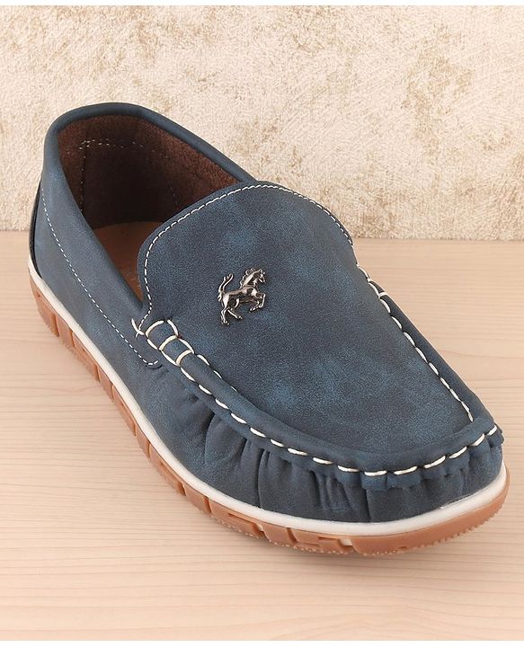 Pine Kids Slip on Casual Shoes with Horse Applique - Blue