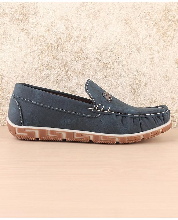 Pine Kids Slip on Casual Shoes with Horse Applique - Blue