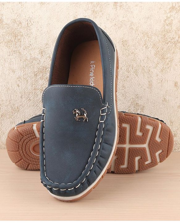 Pine Kids Slip on Casual Shoes with Horse Applique - Blue