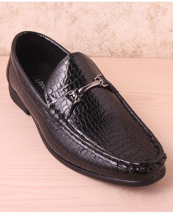 Pine Kids Slip On Party Wear Shoes with Applique - Black