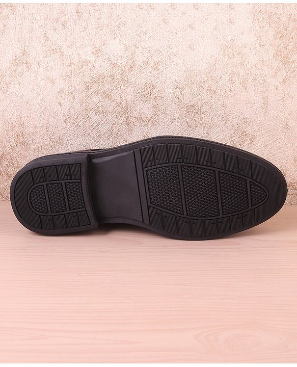Pine Kids Textured & Appliqued Formal & Party Wear Shoes with Velcro Closure - Black