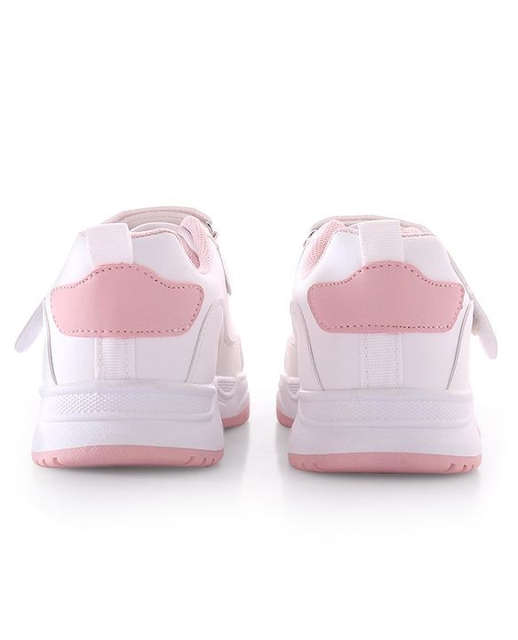Pine Kids Velcro Closure Sneakers - White & Pink