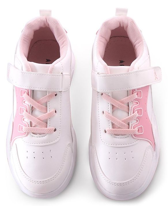 Pine Kids Velcro Closure Sneakers - White & Pink