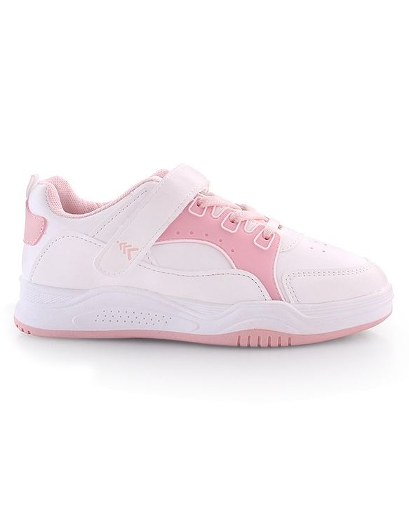 Pine Kids Velcro Closure Sneakers - White & Pink