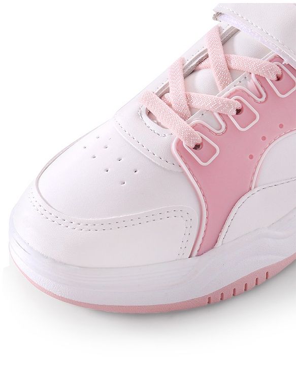 Pine Kids Velcro Closure Sneakers - White & Pink