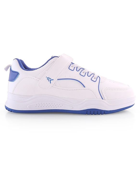 Pine Kids Velcro Closure Sneakers - White & Blue