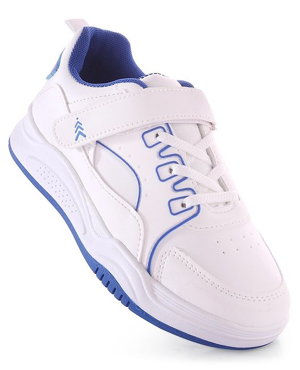 Pine Kids Velcro Closure Sneakers - White & Blue