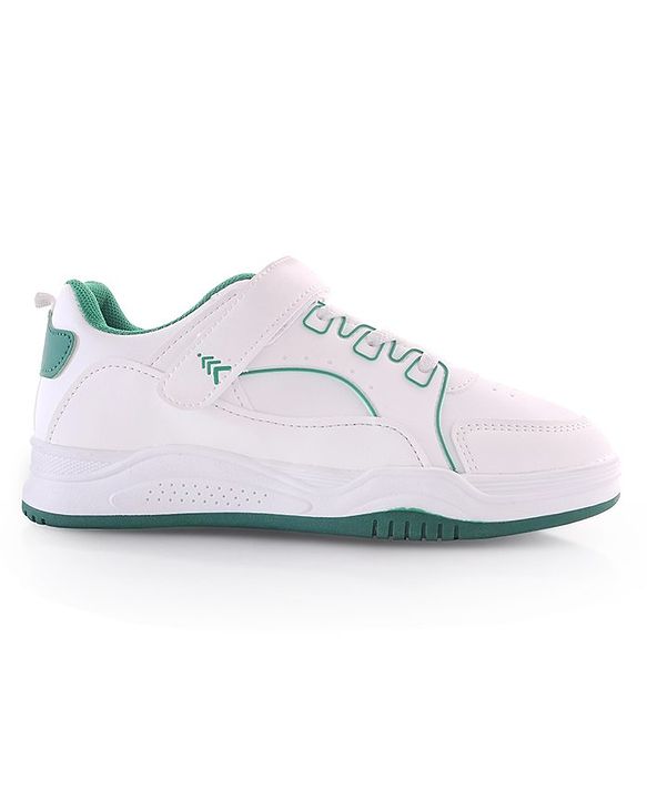 Pine Kids Velcro Closure Sneakers - White & Green