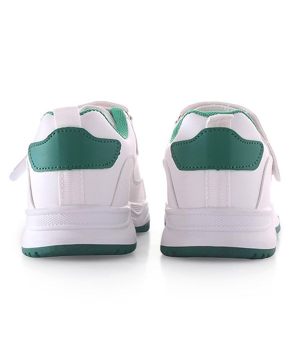 Pine Kids Velcro Closure Sneakers - White & Green