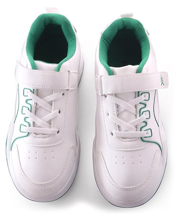Pine Kids Velcro Closure Sneakers - White & Green