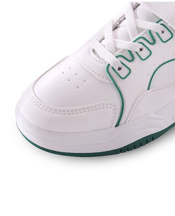 Pine Kids Velcro Closure Sneakers - White & Green