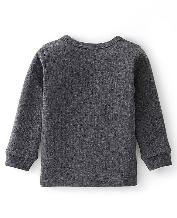 Babyhug Full Sleeves Solid Color Thermal Inner Wear Pack of 2 - Grey