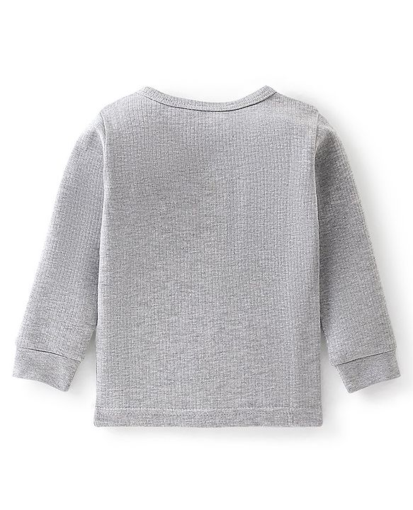 Babyhug Full Sleeves Solid Color Thermal Inner Wear Pack of 2 - Grey