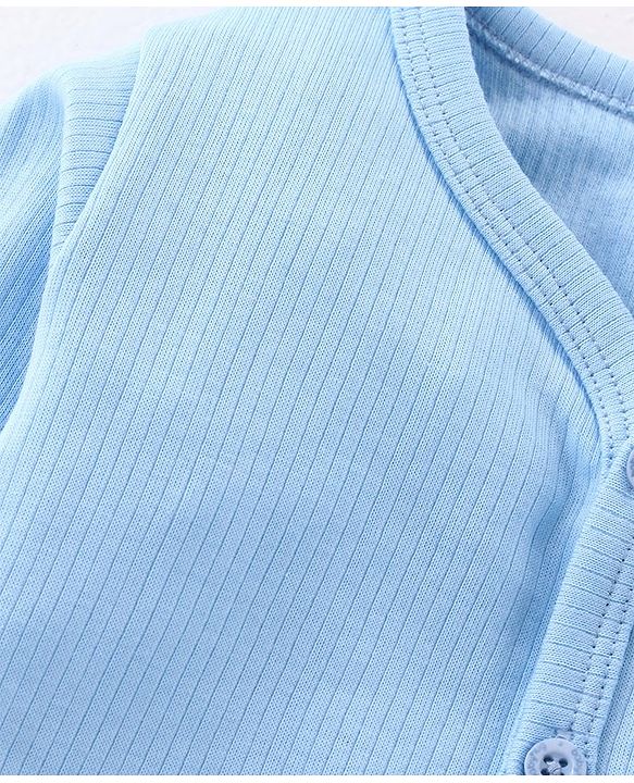 Babyhug Cotton Full Sleeves Thermal Wear Solid Pack Of 2 - Blue