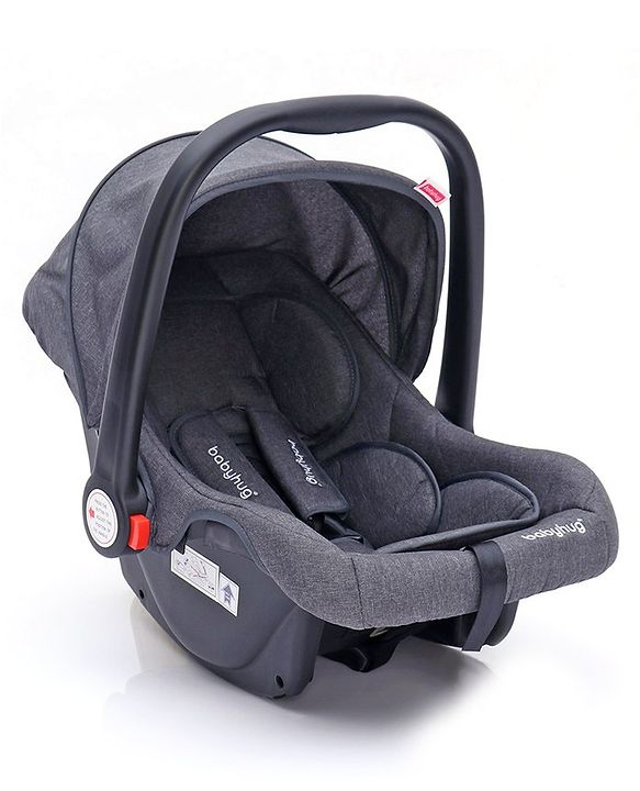 Babyhug Amber Ace Car Seat Cum Carry Cot With Mosquito Net with 1 Year Warranty - Grey| Rocker & Feeding Chair| Adjustable Handle Position| Safety Harness| Removable Canopy & Mosquito Net| Soft Padded Cushion| Removable & Washable Seat Cover
