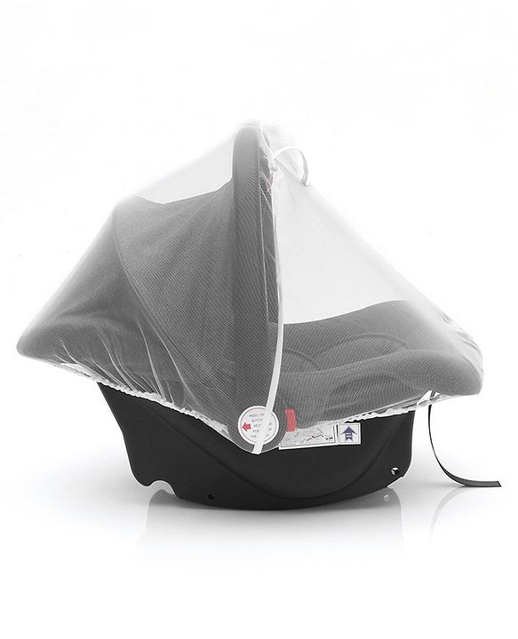 Babyhug Amber Ace Car Seat Cum Carry Cot With Mosquito Net with 1 Year Warranty - Grey| Rocker & Feeding Chair| Adjustable Handle Position| Safety Harness| Removable Canopy & Mosquito Net| Soft Padded Cushion| Removable & Washable Seat Cover