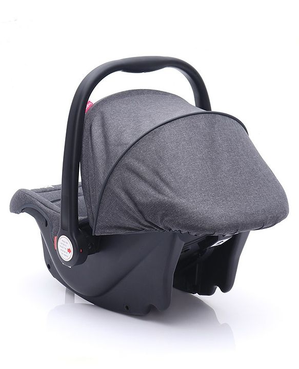 Babyhug Amber Ace Car Seat Cum Carry Cot With Mosquito Net with 1 Year Warranty - Grey| Rocker & Feeding Chair| Adjustable Handle Position| Safety Harness| Removable Canopy & Mosquito Net| Soft Padded Cushion| Removable & Washable Seat Cover