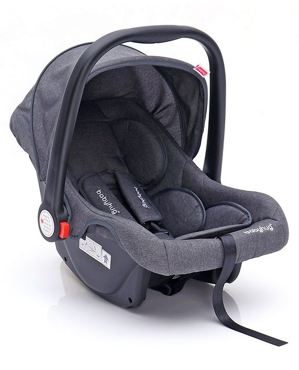 Babyhug Amber Ace Car Seat Cum Carry Cot With Mosquito Net with 1 Year Warranty - Grey| Rocker & Feeding Chair| Adjustable Handle Position| Safety Harness| Removable Canopy & Mosquito Net| Soft Padded Cushion| Removable & Washable Seat Cover