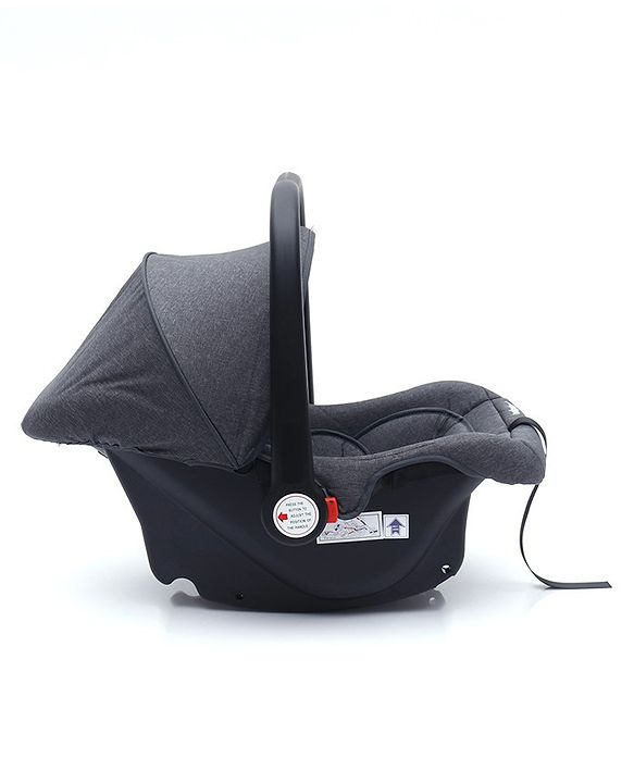 Babyhug Amber Ace Car Seat Cum Carry Cot With Mosquito Net with 1 Year Warranty - Grey| Rocker & Feeding Chair| Adjustable Handle Position| Safety Harness| Removable Canopy & Mosquito Net| Soft Padded Cushion| Removable & Washable Seat Cover