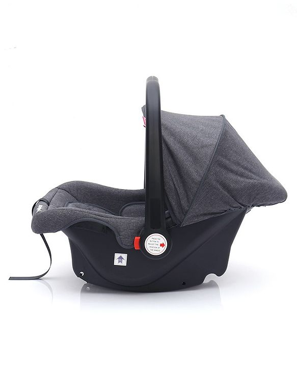 Babyhug Amber Ace Car Seat Cum Carry Cot With Mosquito Net with 1 Year Warranty - Grey| Rocker & Feeding Chair| Adjustable Handle Position| Safety Harness| Removable Canopy & Mosquito Net| Soft Padded Cushion| Removable & Washable Seat Cover