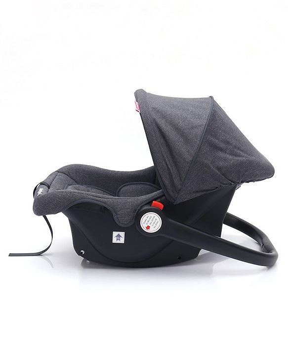 Babyhug Amber Ace Car Seat Cum Carry Cot With Mosquito Net with 1 Year Warranty - Grey| Rocker & Feeding Chair| Adjustable Handle Position| Safety Harness| Removable Canopy & Mosquito Net| Soft Padded Cushion| Removable & Washable Seat Cover
