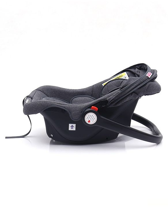 Babyhug Amber Ace Car Seat Cum Carry Cot With Mosquito Net with 1 Year Warranty - Grey| Rocker & Feeding Chair| Adjustable Handle Position| Safety Harness| Removable Canopy & Mosquito Net| Soft Padded Cushion| Removable & Washable Seat Cover