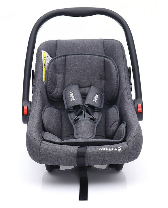 Babyhug Amber Ace Car Seat Cum Carry Cot With Mosquito Net with 1 Year Warranty - Grey| Rocker & Feeding Chair| Adjustable Handle Position| Safety Harness| Removable Canopy & Mosquito Net| Soft Padded Cushion| Removable & Washable Seat Cover