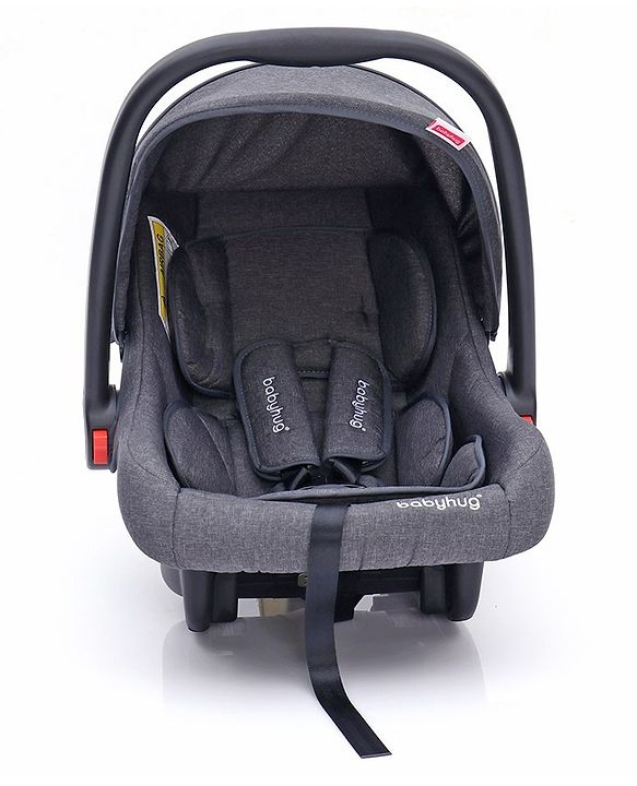 Babyhug Amber Ace Car Seat Cum Carry Cot With Mosquito Net with 1 Year Warranty - Grey| Rocker & Feeding Chair| Adjustable Handle Position| Safety Harness| Removable Canopy & Mosquito Net| Soft Padded Cushion| Removable & Washable Seat Cover