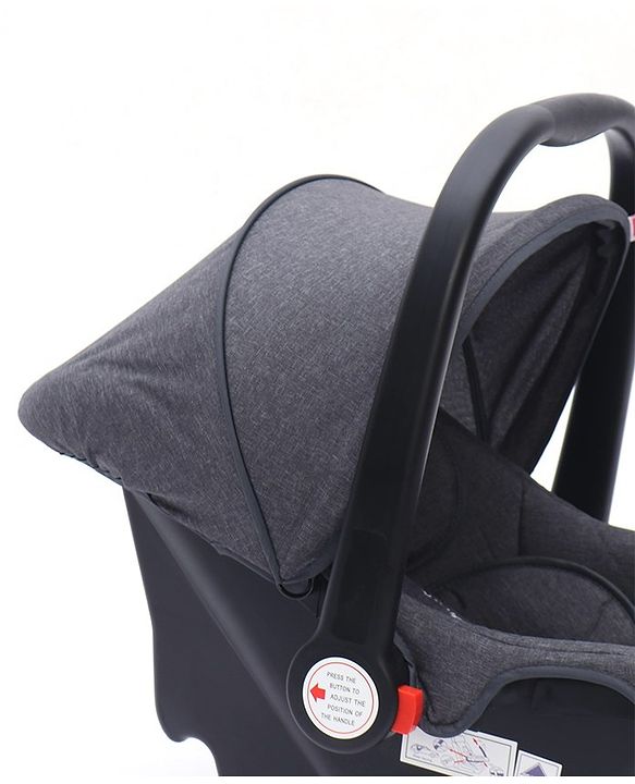 Babyhug Amber Ace Car Seat Cum Carry Cot With Mosquito Net with 1 Year Warranty - Grey| Rocker & Feeding Chair| Adjustable Handle Position| Safety Harness| Removable Canopy & Mosquito Net| Soft Padded Cushion| Removable & Washable Seat Cover
