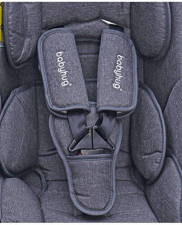Babyhug Amber Ace Car Seat Cum Carry Cot With Mosquito Net with 1 Year Warranty - Grey| Rocker & Feeding Chair| Adjustable Handle Position| Safety Harness| Removable Canopy & Mosquito Net| Soft Padded Cushion| Removable & Washable Seat Cover