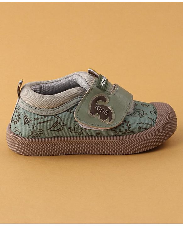 Cute Walk by Babyhug Velcro Closure Casual Shoes Dino Print - Green