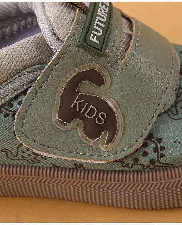 Cute Walk by Babyhug Velcro Closure Casual Shoes Dino Print - Green