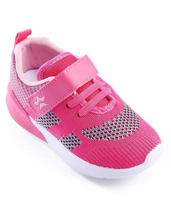 Cute Walk by Babyhug Slip On Sneakers with Velcro Closure - Dark Pink