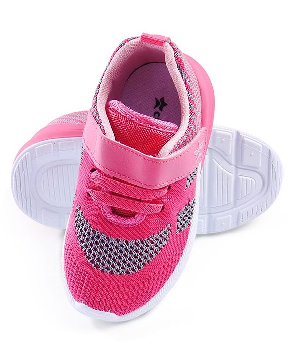 Cute Walk by Babyhug Slip On Sneakers with Velcro Closure - Dark Pink