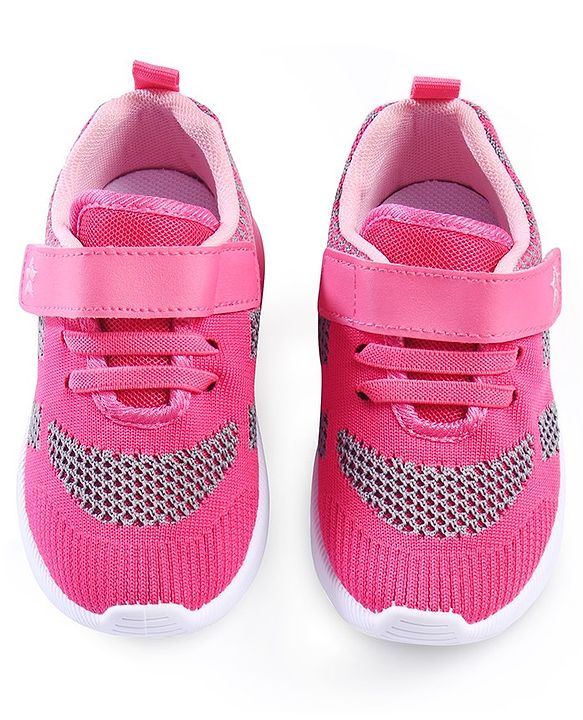 Cute Walk by Babyhug Slip On Sneakers with Velcro Closure - Dark Pink