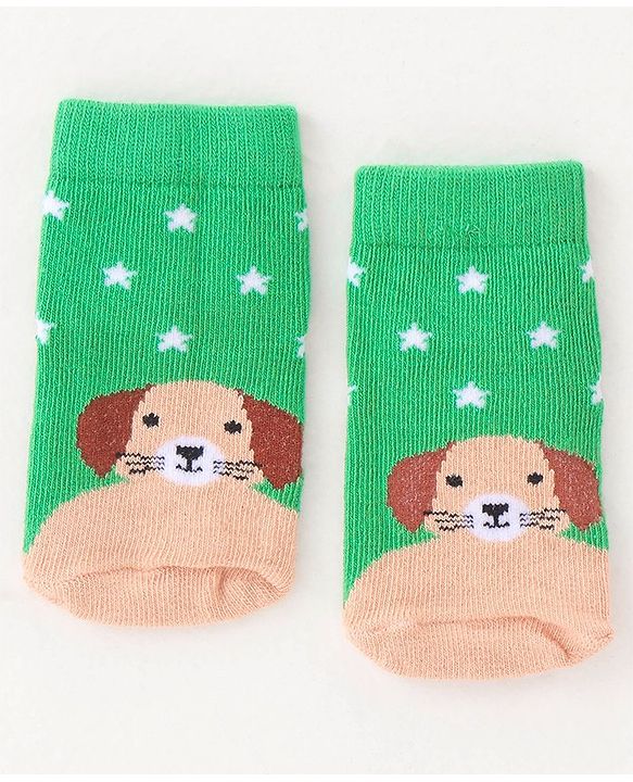 Cute Walk By Babyhug Non Terry Anti Bacterial Ankle Length Socks Animals Print Pack Of 5 - Multicolour