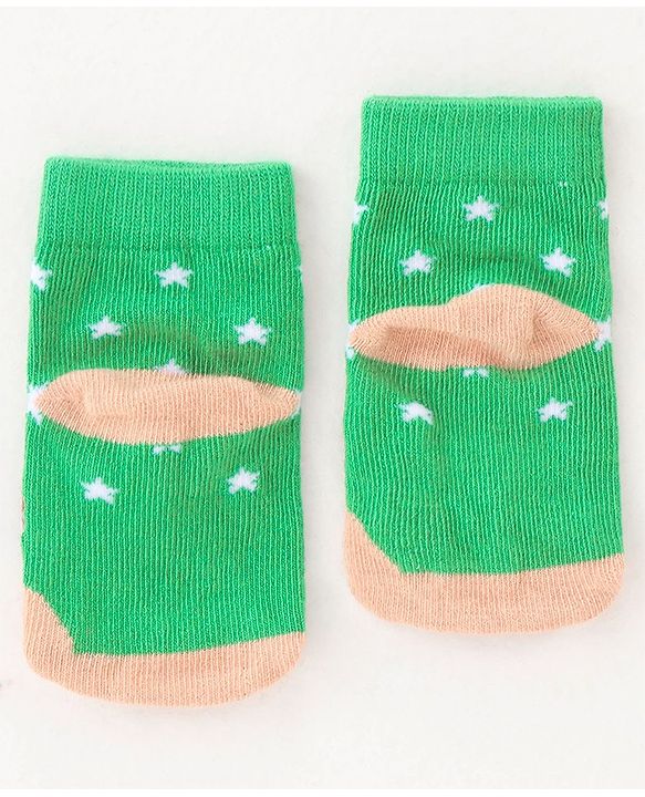 Cute Walk By Babyhug Non Terry Anti Bacterial Ankle Length Socks Animals Print Pack Of 5 - Multicolour