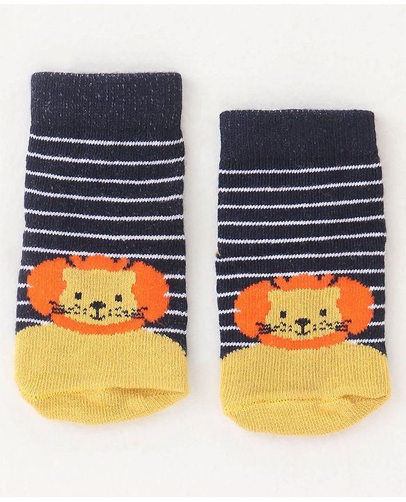 Cute Walk By Babyhug Non Terry Anti Bacterial Ankle Length Socks Animals Print Pack Of 5 - Multicolour